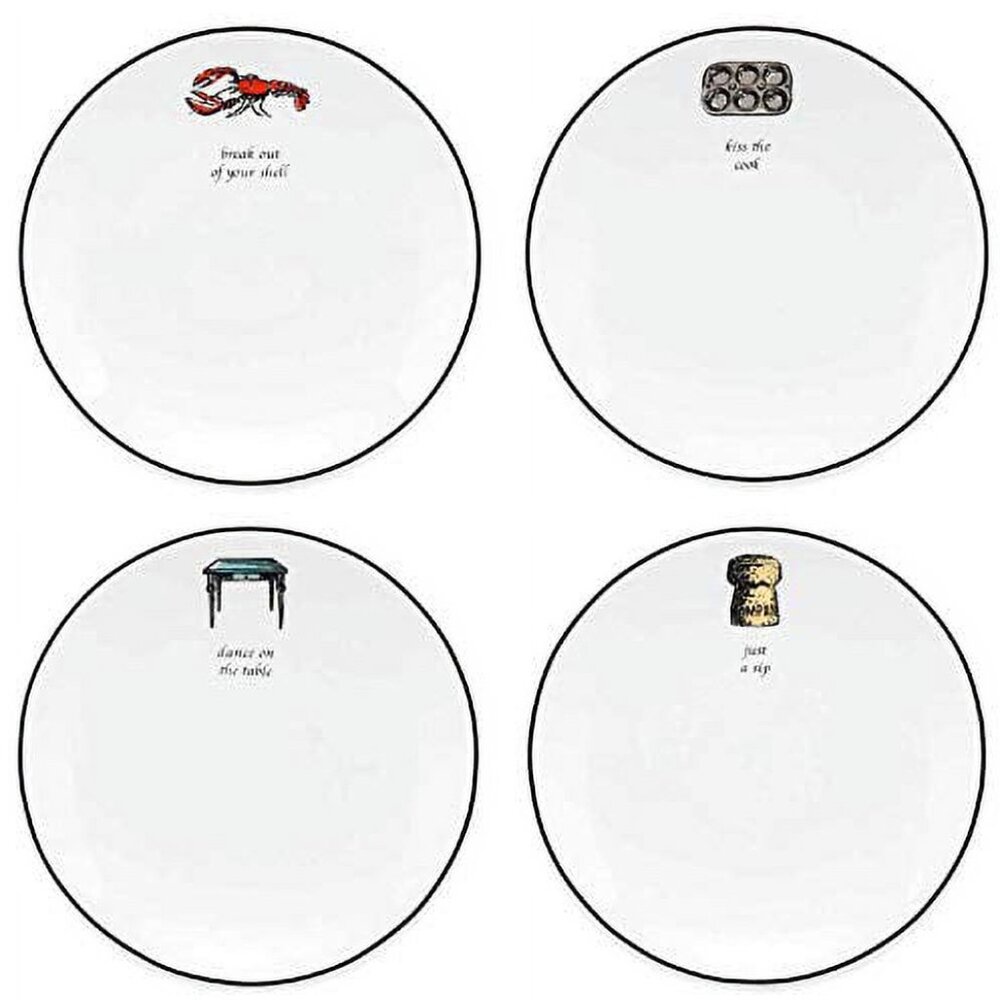kate spade new york Concord Square Cause A Stir Tidbit Plates, Set of 4